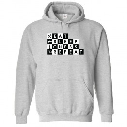 Eat Sleep Chess Repeat Classic Unisex Kids and Adults Pullover Hooded Jacket for Chess Players